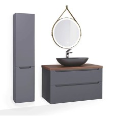 Тумба под раковину Jorno Wood 100 wood.01.100/P/GR подвесная Серая