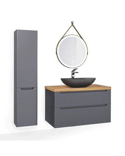 Тумба под раковину Jorno Wood 100 wood.01.100/P/GR подвесная Серая