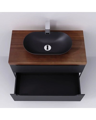 Тумба под раковину Jorno Wood 100 wood.01.100/P/GR подвесная Серая