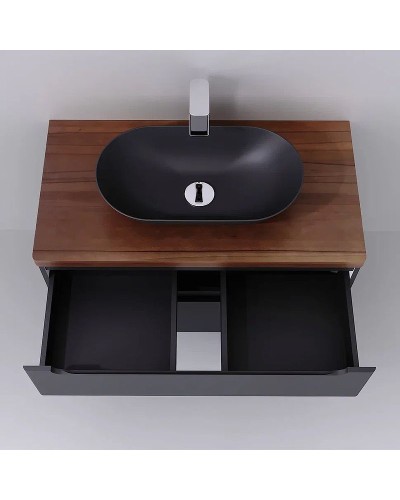 Тумба под раковину Jorno Wood 100 wood.01.100/P/GR подвесная Серая