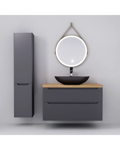 Тумба под раковину Jorno Wood 100 wood.01.100/P/GR подвесная Серая