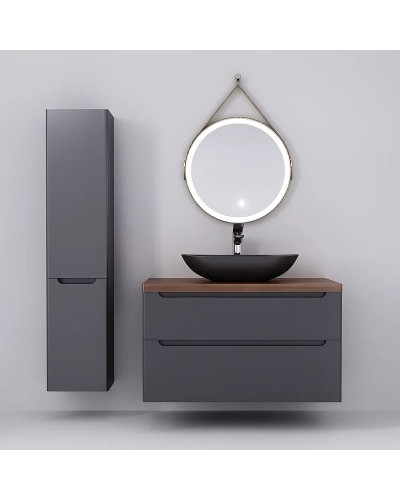 Тумба под раковину Jorno Wood 100 wood.01.100/P/GR подвесная Серая