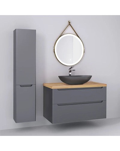 Тумба под раковину Jorno Wood 100 wood.01.100/P/GR подвесная Серая