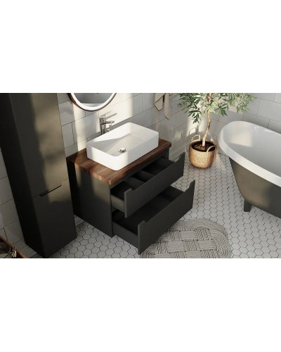 Тумба под раковину Jorno Wood 100 wood.01.100/P/GR подвесная Серая