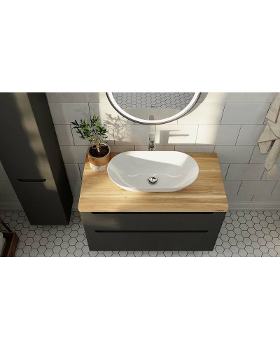 Тумба под раковину Jorno Wood 100 wood.01.100/P/GR подвесная Серая