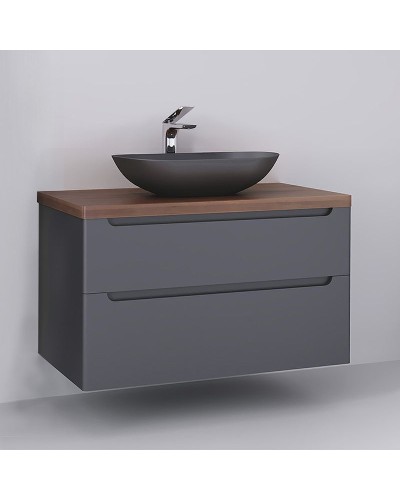 Тумба под раковину Jorno Wood 100 wood.01.100/P/GR подвесная Серая