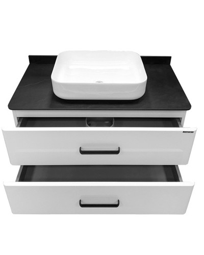 Тумба с раковиной Comforty Амстердам 95 00-00005494 подвесная Белый глянец