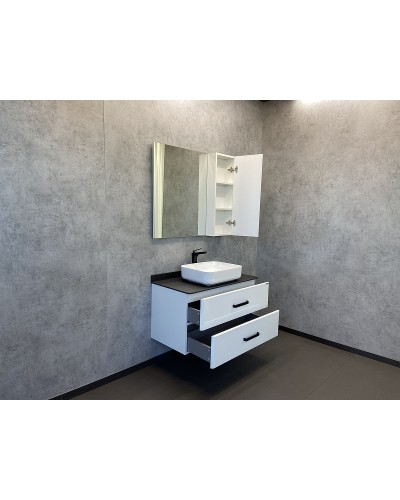 Тумба с раковиной Comforty Амстердам 95 00-00005494 подвесная Белый глянец