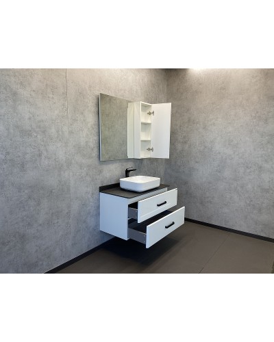 Тумба с раковиной Comforty Амстердам 95 00-00005494 подвесная Белый глянец