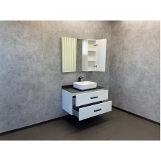 Тумба с раковиной Comforty Амстердам 95 00-00005494 подвесная Белый глянец