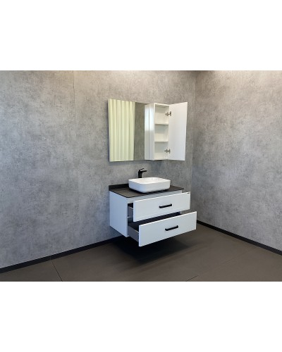 Тумба с раковиной Comforty Амстердам 95 00-00005494 подвесная Белый глянец