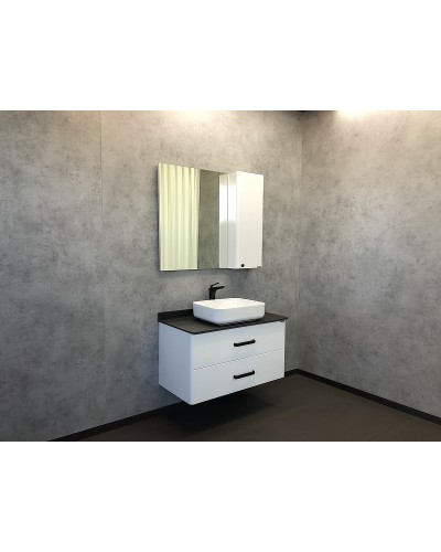 Тумба с раковиной Comforty Амстердам 95 00-00005494 подвесная Белый глянец