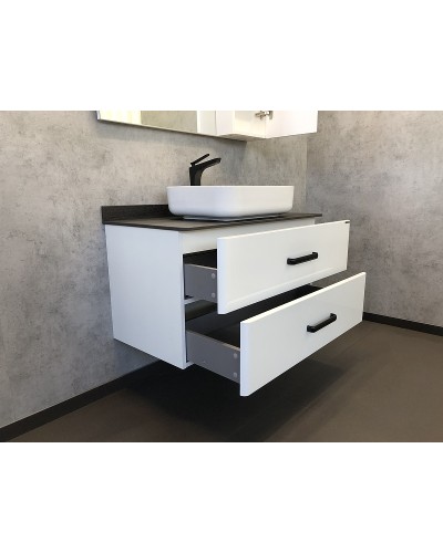 Тумба с раковиной Comforty Амстердам 95 00-00005494 подвесная Белый глянец