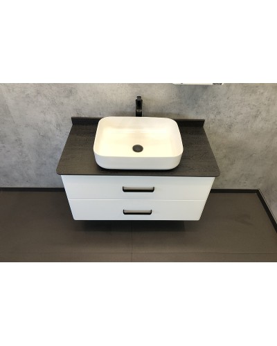 Тумба с раковиной Comforty Амстердам 95 00-00005494 подвесная Белый глянец