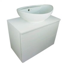 Тумба под раковину Orange Otto Ot-75TuMDF подвесная Белый глянцевый