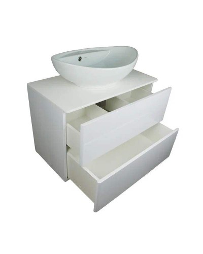 Тумба под раковину Orange Otto Ot-75TuGLASS подвесная Белый глянцевый