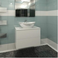 Тумба под раковину Orange Otto Ot-75TuGLASS подвесная Белый глянцевый