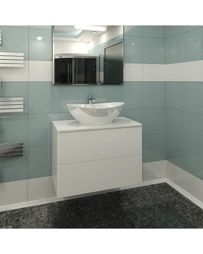 Тумба под раковину Orange Otto Ot-75TuGLASS подвесная Белый глянцевый