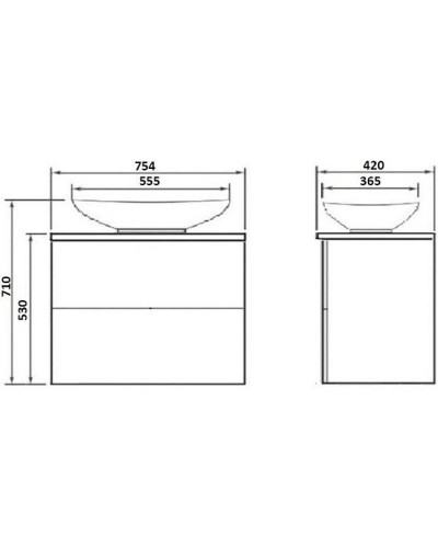 Тумба под раковину Orange Otto Ot-75TuGLASS подвесная Белый глянцевый