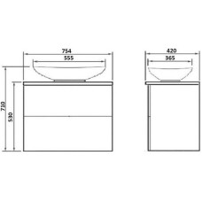 Тумба под раковину Orange Otto Ot-75TuWOOD подвесная Белый Ясень