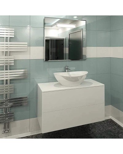 Тумба под раковину Orange Otto Ot-100TuMDF подвесная Белый глянцевый