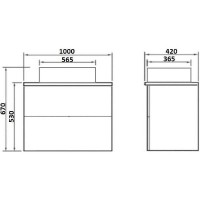 Тумба под раковину Orange Otto Ot-100TuMDF подвесная Белый глянцевый