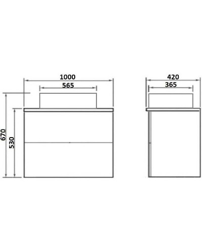 Тумба под раковину Orange Otto Ot-100TuMDF подвесная Белый глянцевый