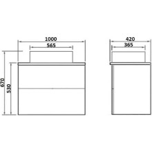 Тумба под раковину Orange Otto Ot-100TuSTONE подвесная Белый глянцевый