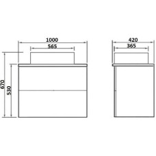 Тумба под раковину Orange Otto Ot-100TuSTONE подвесная Белый глянцевый