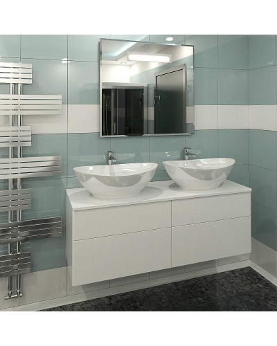 Тумба под раковину Orange Otto Ot-130TuMDF подвесная Белый глянцевый