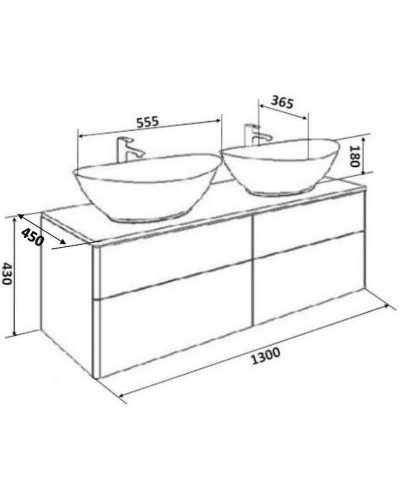 Тумба под раковину Orange Otto Ot-130TuMDF подвесная Белый глянцевый