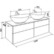 Тумба под раковину Orange Otto Ot-130TuSTONE подвесная Белый глянцевый