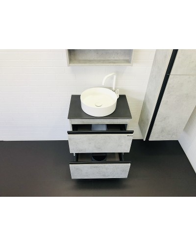 Тумба с раковиной Comforty Эдинбург 60-2 00-00005701 подвесная Бетон светлый