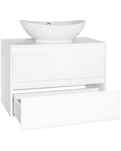 Тумба под раковину Style Line Монако 80 Люкс Plus ЛС-00000634 подвесная Осина белая Белый Лакобель