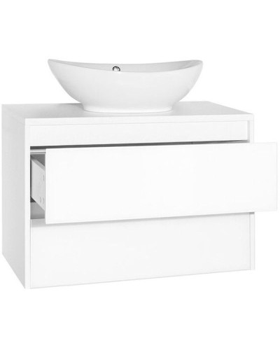 Тумба под раковину Style Line Монако 80 Люкс Plus ЛС-00000634 подвесная Осина белая Белый Лакобель