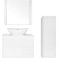 Тумба под раковину Style Line Монако 80 Люкс Plus ЛС-00000634 подвесная Осина белая Белый Лакобель