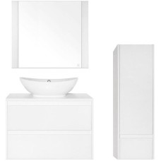 Тумба под раковину Style Line Монако 80 Люкс Plus ЛС-00000634 подвесная Осина белая Белый Лакобель