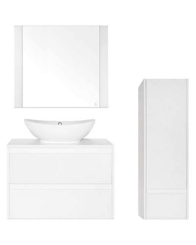 Тумба под раковину Style Line Монако 80 Люкс Plus ЛС-00000634 подвесная Осина белая Белый Лакобель