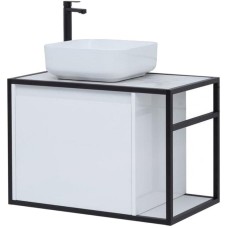 Тумба под раковину Aquanet Nova Lite Loft 75L 261650 подвесная Белый глянец
