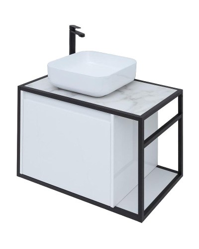 Тумба под раковину Aquanet Nova Lite Loft 75L 261650 подвесная Белый глянец