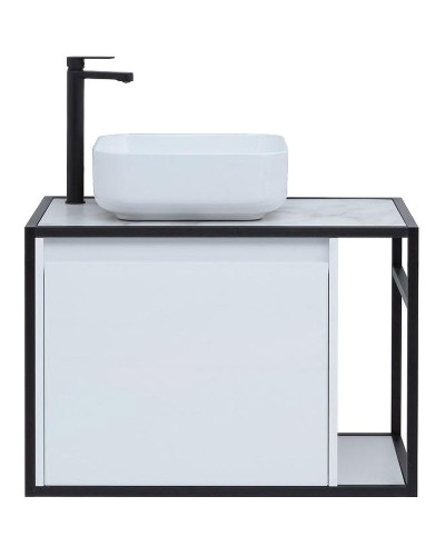 Тумба под раковину Aquanet Nova Lite Loft 75L 261650 подвесная Белый глянец