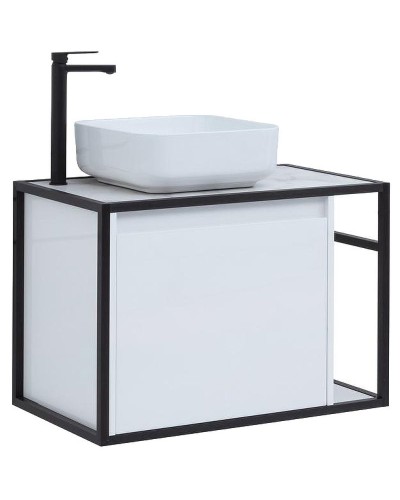 Тумба под раковину Aquanet Nova Lite Loft 75L 261650 подвесная Белый глянец