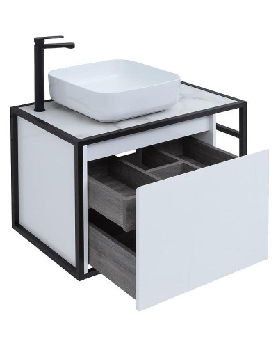 Тумба под раковину Aquanet Nova Lite Loft 75L 261650 подвесная Белый глянец