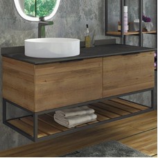 Тумба с раковиной Comforty Порто 120-1 00-00000828 подвесная Дуб темно-коричневый