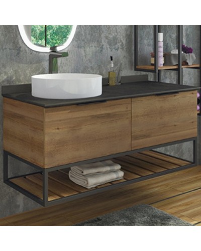 Тумба с раковиной Comforty Порто 120-1 00-00000828 подвесная Дуб темно-коричневый