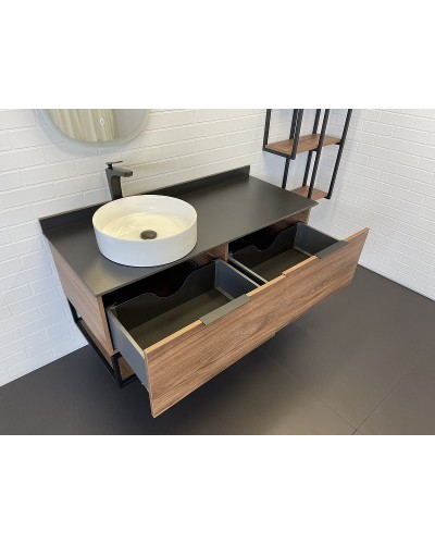 Тумба с раковиной Comforty Порто 120-1 00-00000828 подвесная Дуб темно-коричневый