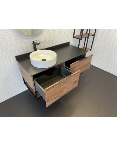Тумба с раковиной Comforty Порто 120-1 00-00000828 подвесная Дуб темно-коричневый