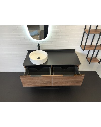 Тумба с раковиной Comforty Порто 120-1 00-00000828 подвесная Дуб темно-коричневый