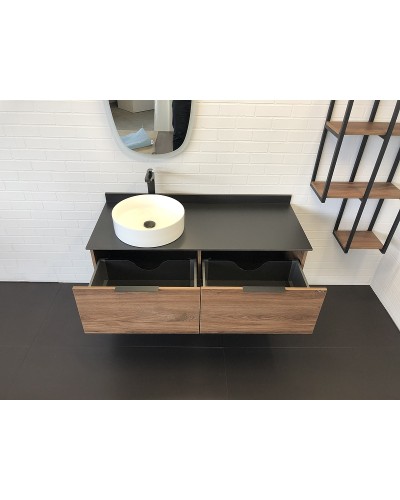 Тумба с раковиной Comforty Порто 120-1 00-00000828 подвесная Дуб темно-коричневый