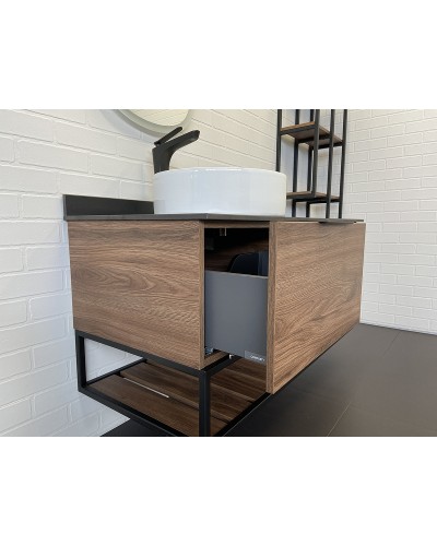 Тумба с раковиной Comforty Порто 120-1 00-00000828 подвесная Дуб темно-коричневый